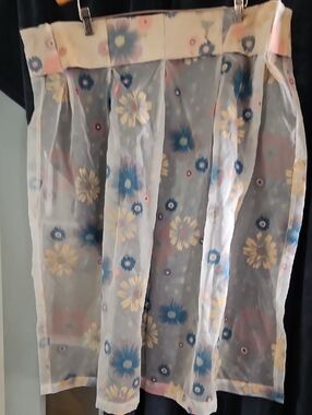 Pair Of Vintage Floral Sheer Curtains